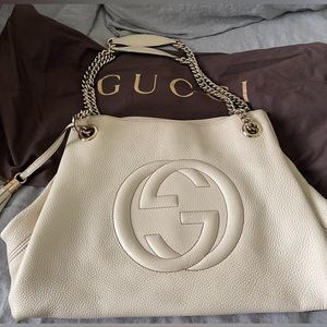 GUCCI Interlocking Chain Tote Leather Auth am2354g
